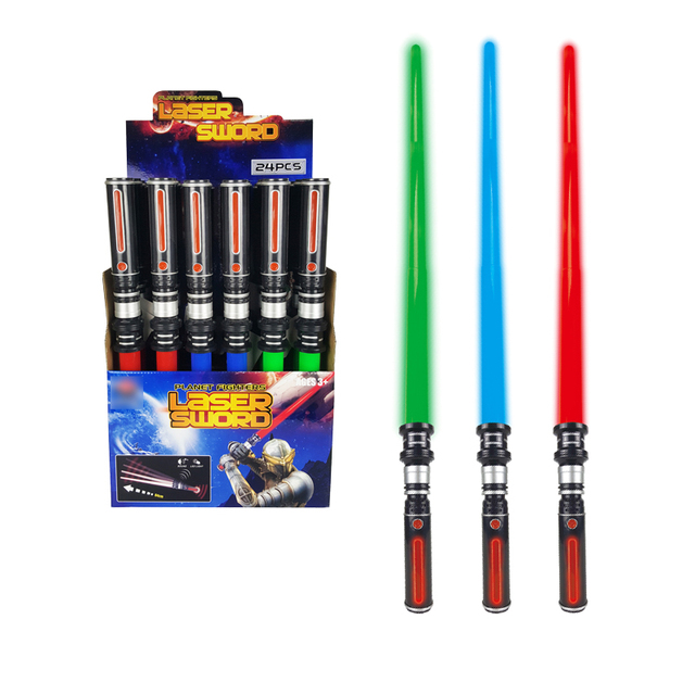 24Pcs Boys Play Plastic Lightsaber Toys Children War Fighting Warrior Light up Sword Plastic Lightsaber Lighted Sword