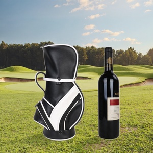 Bolsa de Vino de Golf Personalizada de Cuero PU Auténtico de Primera Calidad, Impermeable, Mini Bolsa de Regalo de Lujo, Decorativa Roja de Japón y Corea del Sur, 34*12cm, Cierre de Cremallera - Product Image 1