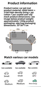 Funda Protectora para Asiento <span class=keywords><strong>de</strong></span> <span class=keywords><strong>Coche</strong></span> para Perros, Personalizada, con Base Rígida, Antideslizante, Extensor <span class=keywords><strong>de</strong></span> Asiento Trasero, Impermeable, Resistente, Hamaca para Mascotas, para SUV, Camioneta y <span class=keywords><strong>Coche</strong></span> - Product Image 6