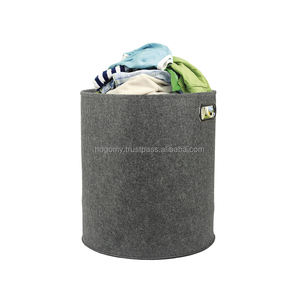 Cesto para Ropa Sucia de Fieltro Redondo Hecho a Medida, Diseño Simple y Duradero, con Asa de Metal - Product Image 5