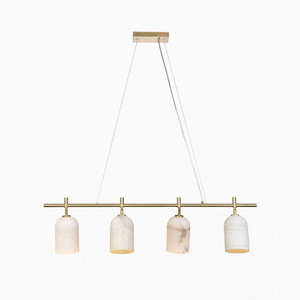 Modern Minimalist Marble Pendant <b>Light</b> 4 Head Gold Finish LED Chandelier For Bedroom Kitchen <b>Dining</b> Room - Product Image 3