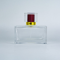 Flacon de parfum vide rectangulaire en verre de 100 ml avec pulvérisateur, surface transparente, compatible avec les diffuseurs à bâtonnets, emballage inclus