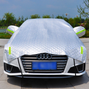 <span class=keywords><strong>Housse</strong></span> demi-voiture en coton épaissi de haute qualité OEM disponible couverture de toit de voiture anti-neige et grêle - Product Image 3