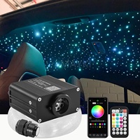 Source de lumière LED 16W RGBW APP Control Car Starlight Headliner Kit 600PCS 0.75MM Fibre Optique Star Light pour Voiture