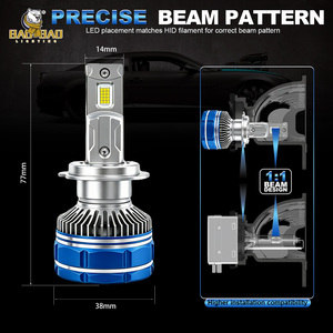 Ampoule <span class=keywords><strong>de</strong></span> phare LED pour voiture BB3264 M10, lumière blanche, boîtier <span class=keywords><strong>rouge</strong></span>, 16 connecteurs H4 H7 H11 9005 9006 H1 H8 9007 880 9012 D2H, vente en gros - Product Image 3