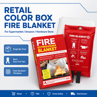 Couverture anti-feu 1x1m, couleur unie, en fibre de verre, pour quincaillerie et distributeurs