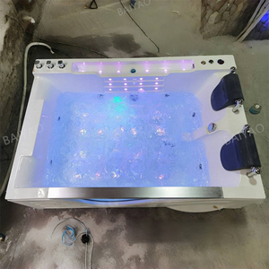 Venta caliente jacuzzis dos personas negro blanco Whirlpool acrílico masaje bañera con tres faldas Hotel lujo bañera hidromasaje - Product Image 3