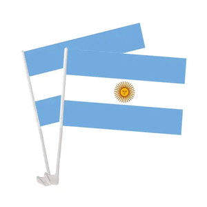 Bandera de Argentina de Poliéster de 30*45cm para Ventana de Coche con Asta, Recuerdo para Fanáticos del Fútbol - Product Image 2