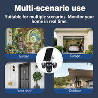 Caméra solaire 4G Wistino pour extérieur, trois objectifs, détection de mouvement, alarme de zone, vision nocturne couleur 12MP UHD, caméra de sécurité 4G