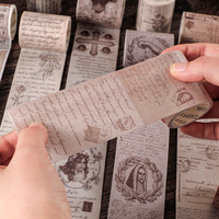 Ruban Washi Série Rétro Européenne et Américaine, Autocollants Décoratifs Créatifs pour Journal, Matériaux de Scrapbooking et de Bricolage