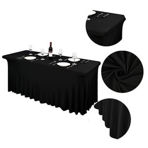 Nouvelle nappe rectangulaire personnalisée en polyester rouge pour événements - Product Image 3