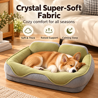 Fournitures pour animaux de compagnie en gros : Lit pour chien en peluche, canapé pour animaux avec mousse alvéolée et rebord surélevé pour chiens et chats