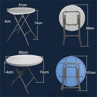 Table de cocktail pliante ronde en plastique HDPE, table haute de bar pour les événements, les fêtes et la restauration
