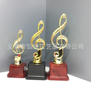 Placa de Cristal con Nota Musical Grabada Personalizada en Oro, Plata, Bronce o Metal, Premio de Cristal, Trofeo - Product Image 5