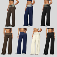 Leggings de sport brossés style rétro patchwork à pois, taille repliable, effet push-up et gainant, pantalon de yoga évasé pour le fitness