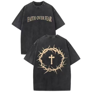 Camiseta Personalizada para Hombre de Algodón Grueso de Alta Calidad con Logotipo Vintage Estampado - Product Image 1