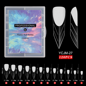 Gel <span class=keywords><strong>de</strong></span> Extensión ABS, Moldes Duales para <span class=keywords><strong>Uñas</strong></span> Acrílicas, 12 Tamaños, 120 Piezas, Puntas Largas Transparentes, Juego Completo para Manicura, Salón, DIY - Product Image 5