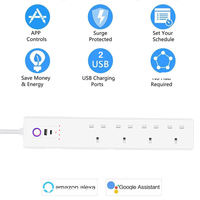 Regleta Inteligente LangYeao 65W GaN con 4 Tomas de CA, Control Independiente, Carga Rápida USB-C PD, WiFi/ZigBee/Matter, Compatible con Alexa