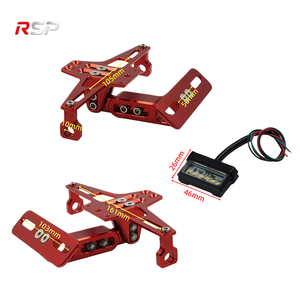 Soporte Universal <span class=keywords><strong>de</strong></span> Aluminio CNC para Matrícula <span class=keywords><strong>de</strong></span> Motocicleta con Luz LED, Eliminador <span class=keywords><strong>de</strong></span> Guardabarros Trasero Ajustable - Product Image 2