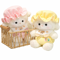 Boneka Domba Bayi - Boneka Domba Lembut dengan Pakaian yang Dapat Dilepas dan Topi Tidur