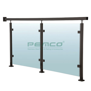Deck Black Post Balustrade Handrail Stainless <strong>Steel</strong> Balcony Glass <strong>Railing</strong> - Product Image 1
