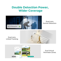 Cámara de Seguridad Exterior de Doble Lente 2K+2K 360 °   Cámara PTZ con Detección de Personas y Vehículos OEM ODM, Alarma con Foco y Sirena, Aplicación CAM180