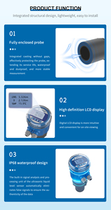 Medidor de Nível de Radar Inteligente Integrado para Medição de Nível de Água e Material, Faixa de Medição: 0-5m, 0-10m, 0-15m, 0-25m - Product Image 4