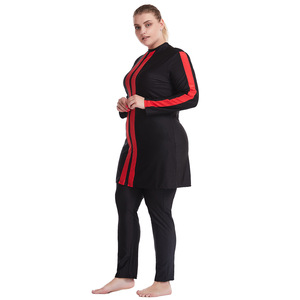 Burkinis décontractés pour femmes, grande taille, ultra-larges, color-block, conservateurs, anti-UV, en mousseline, en stock usine - Product Image 3