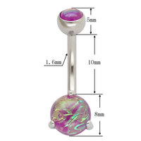 Bijou de corps Hisera Punk coloré, anneau de nombril rond, personnalisé, en acier inoxydable, pour cadeau de fête, unisexe, en stock