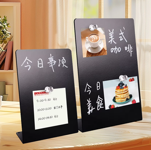 Mini <span class=keywords><strong>tableau</strong></span> noir de bureau avec support, grande surface magnétique en métal et chevalet pour messages et notes - Product Image 6