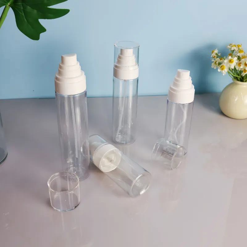 Cylindre vide 60ML 80ML 100ML 120ML bouteilles de pulvérisateur à brume fine transparentes pour bouteilles d'hydratation du visage