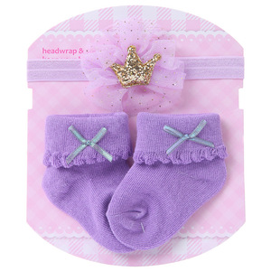 New Style Bow Cute Mesh Newborn Socks Candy Princess Solid Color <strong>Baby</strong> Socks <strong>Headband</strong> Set - Product Image 6