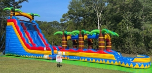 수영장 슬립 n 슬라이드가있는 상업용 22ft 이중 레인 풍선 워터 슬라이드 파티 대여 - Product Image 2