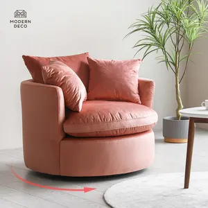 Бархатные шарнирные стулья, мебель для гостиной, большое кресло для отдыха, Круглый круглый шарнирный стул