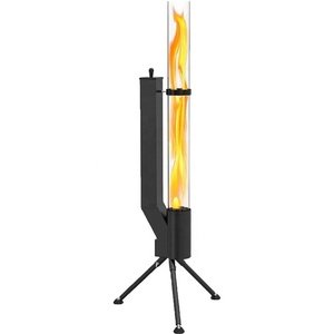 Estufa de Leña de Acero Inoxidable para Patio, con Tubo de Llama de Vidrio e Ignición Manual - Product Image 1