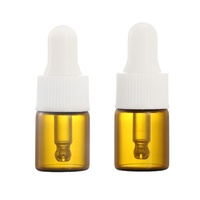 Flacons compte-gouttes miniatures en verre transparent de 1 ml, 2 ml, 3 ml, 5 ml avec embout en caoutchouc coloré, flacons d'échantillons d'huile essentielle, flacons de recharge en verre pour huile à cuticules