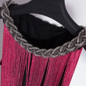 Great Gatsby Ombre Metal Chain Halter Black 1920s Fringe Flapper Charleston Vestido Robe Sexy Party Bodycon Club Vestido - Product Image 5