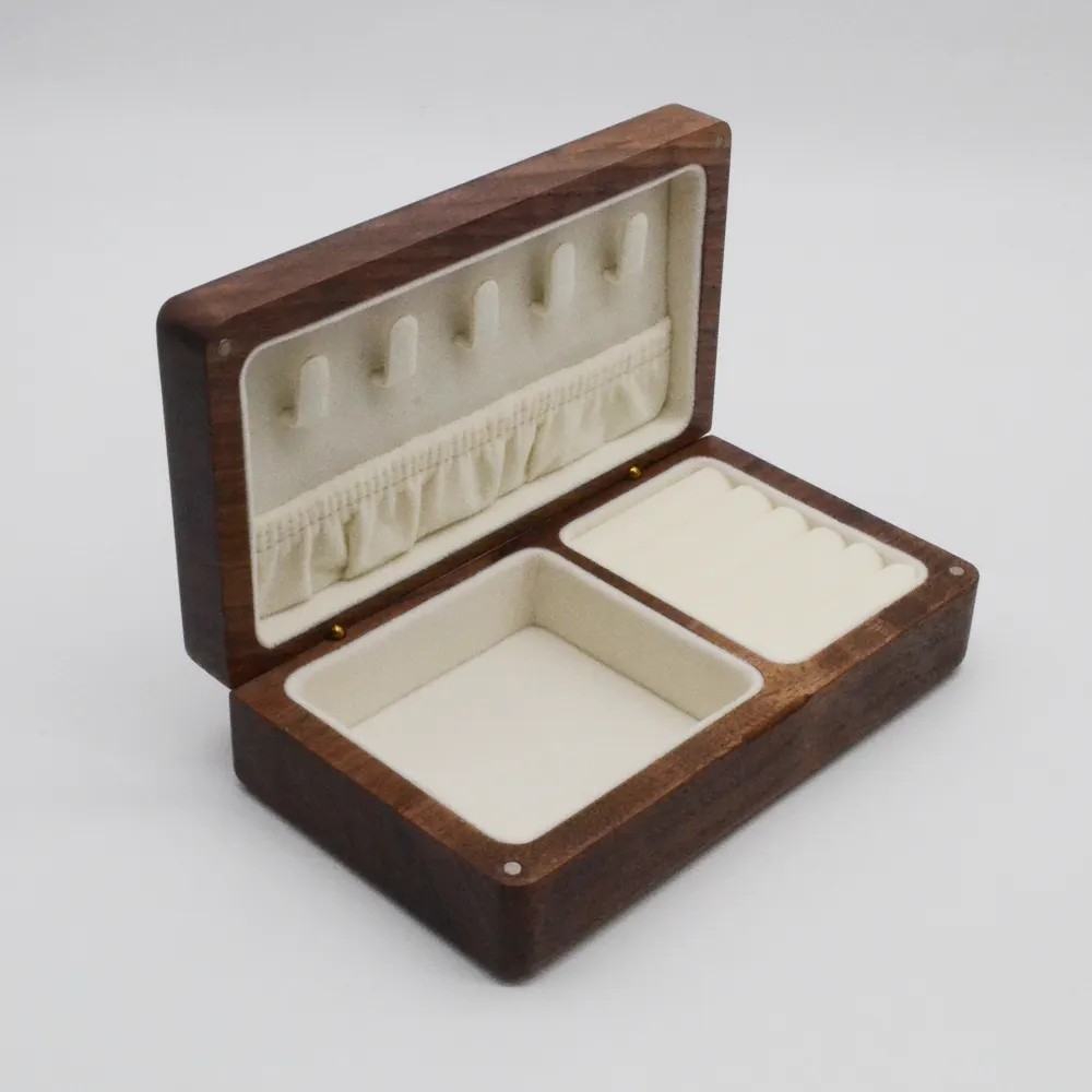Caja de embalaje de joyería de madera de nogal de alta calidad