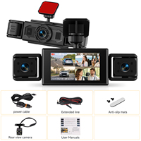 Podofo 4 saluran kamera dasbor mobil 1080P kamera depan belakang kanan kiri kamera dasbor 3 "IPS 8 penglihatan malam/Video putaran OEM grosir