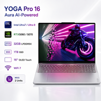 Untuk Lenovo YOGA Pro 16 Aura AI-Powered Intel Ultra7/Ultra 9 RTX5060/5070 32GB 1TB 16" OLED Touch WiFi 7 Laptop Gaming Baru