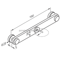 Acier inoxydable 304 Balustrade Escaliers Main courante Rampe Accessoires Double Connecteur En Verre Pour Escalier
