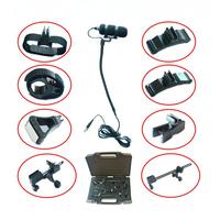 MU100 Ensemble complet Vente populaire Microphone musical multifonctionnel avec 8 pinces de micro pour instruments et adaptateur d'alimentation fantôme XLR