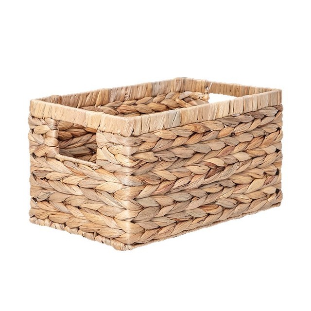 Hand Woven Water Hyacinth Storage Basket Rectangle Eco Friendly Household Organizer Container Sundries Neatening Storage Basket