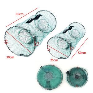 Attrezzo da pesca rotondo per rete da pesca con gabbia per gamberetti pieghevole automatica in nylon a molla all'ingrosso - Product Image 3