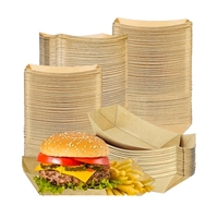 Microgolfbestendige papieren voedselbakjes, bootvormig, lekvrij, voor fastfoodverpakkingen, snacks, friet, afhaalmaaltijden en catering.