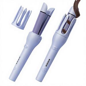 Fer à lisser et à boucler professionnel 2-en-1 anti-emmêlement avec tige rotative et plaques en titane, boucleur automatique - Product Image 4