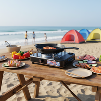 Deyanhaohuo Ensemble chauffe-plats pour buffet et fondue, en acier inoxydable, avec réchaud à combustible, pour camping en extérieur, restauration et traiteur, noir