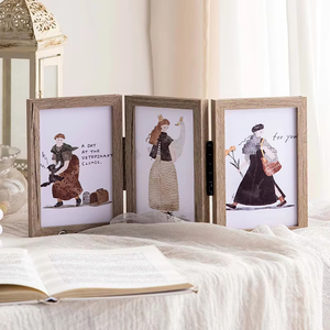 Unique Designed 7 Inch Wall Photo Wedding Photo Frame Triple <b>Combination</b> Folding Photo Frame Set - Product Image 2