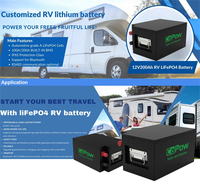 Batterie au lithium 12.8V 200Ah LFP, 2560Wh, coque en métal, Slimline pour camping-car, caravane et stockage d'énergie solaire
