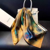 Écharpe florale personnalisée en soie, hijab, bandanas, imprimé rétro, grand foulard carré, foulard en soie, bandeau, couvre-cheveux, bandeaux pour cheveux